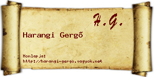 Harangi Gergő névjegykártya